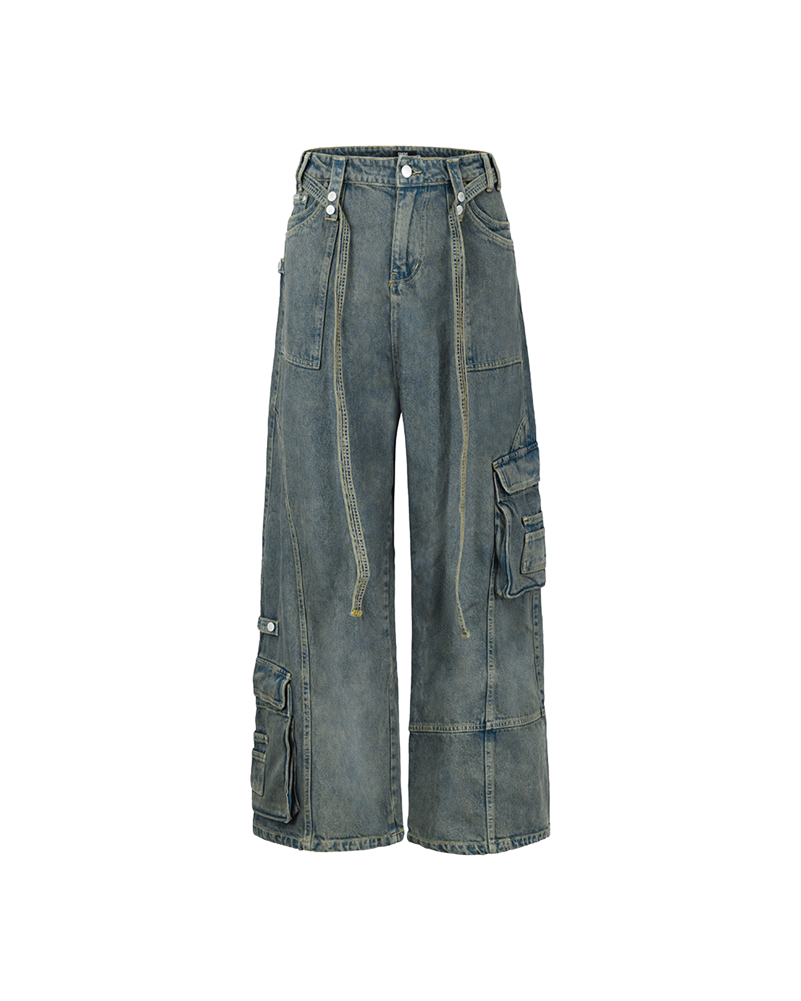 ERG11 - 'VIDA ESTATICA' CARGO JEANS - BLUE STONE