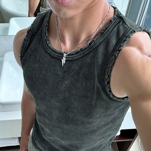 TTW3 - VINTAGE WASHED TANKTOP - GREEN SMOKE