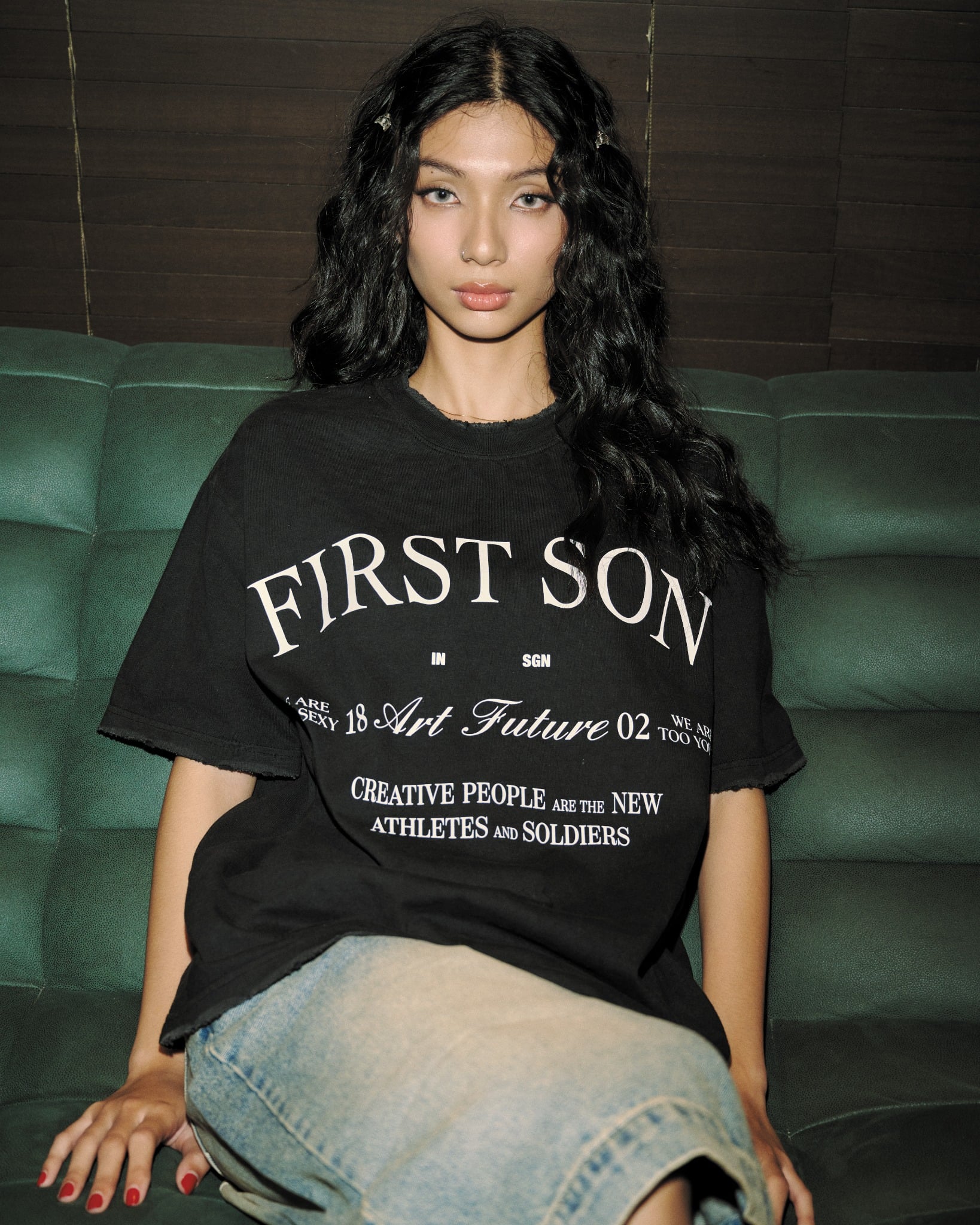 TWG13 - 'FIRST SON' VINTAGE TEE - BLACK