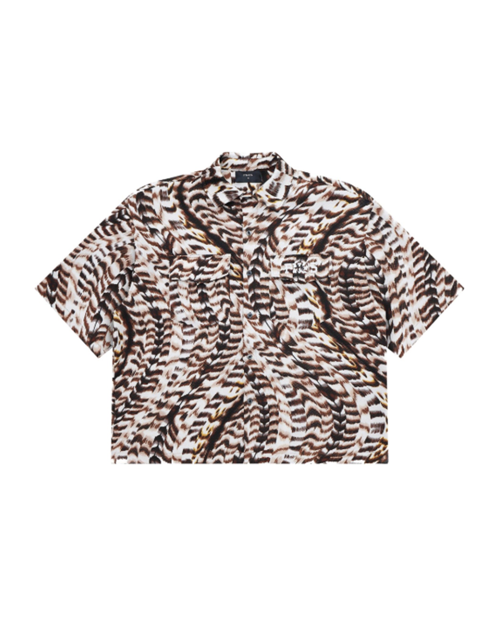 SH4 - SHORT-SLEEVE SHIRT WITH FEATHER-LEAF PATTERN