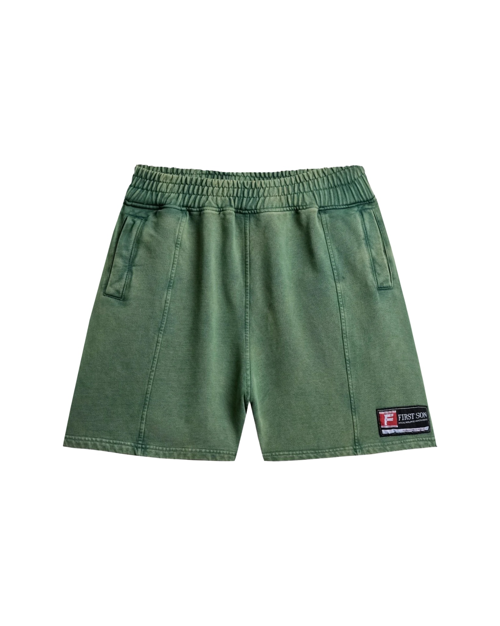 SNW2 -  'ACTIVE' WASHED SHORTS - GREEN MOSS