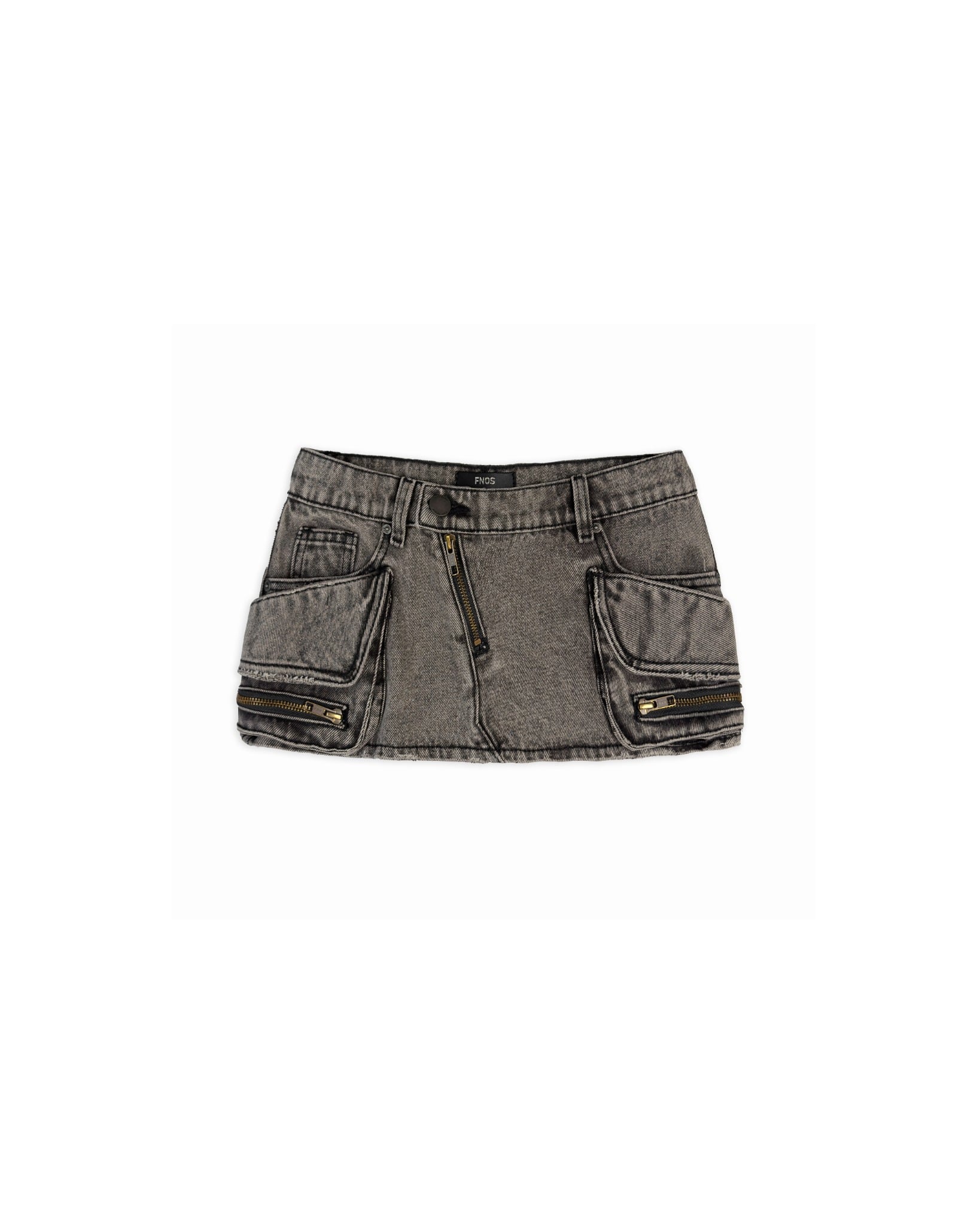 SKD2 - "FNOS" WASHED DENIM MINISKIRT - GREY