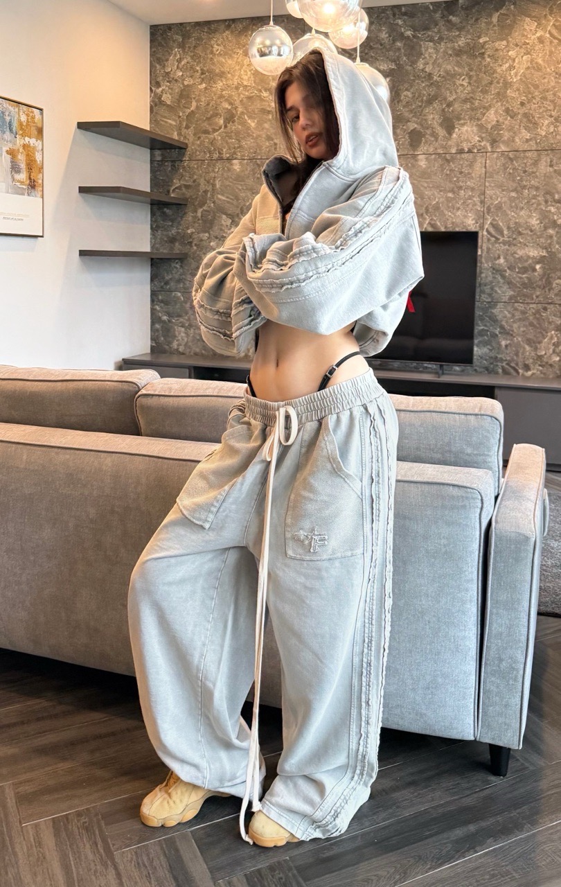 JGW6 - "FNOS" WASHED PANTS - GREY