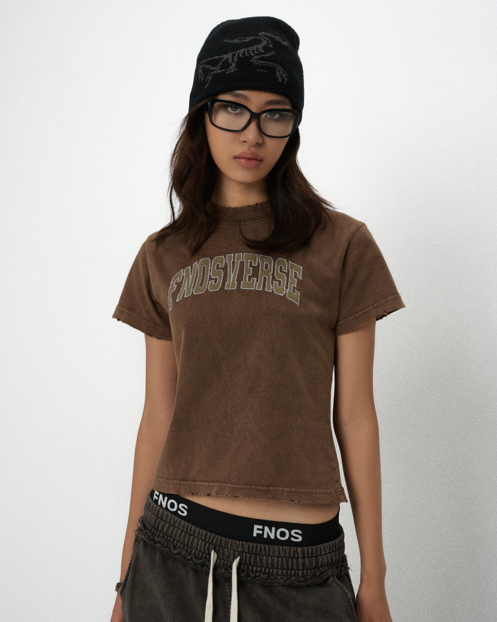 TWB4 - 'FNOSVERSE' VINTAGE BABY TEE - EARTHY BROWN