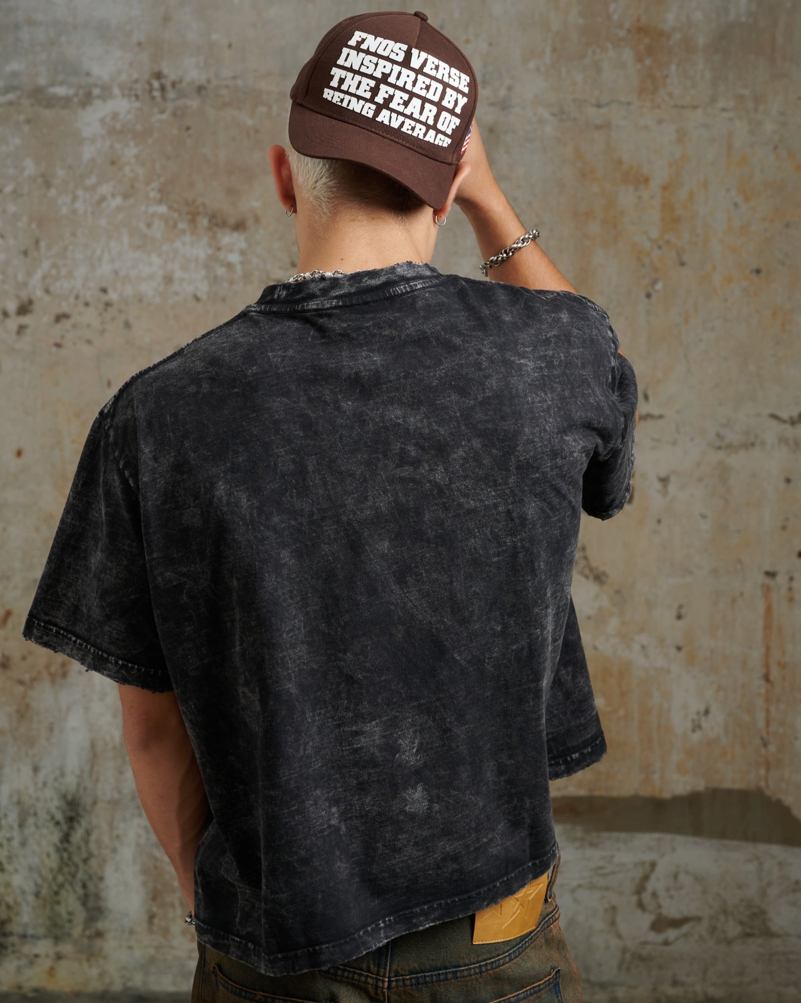 TSW15 - "FNOS" WASHED BOXY TEE - BLACK