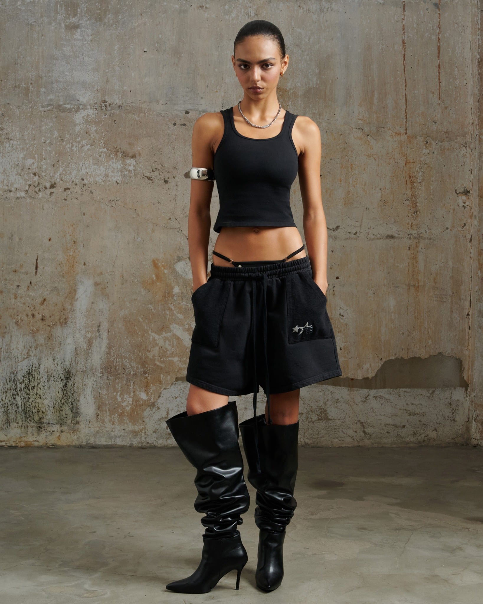 TWF1 - "FNOS" TANK TOP WASH FEMALE - BLACK