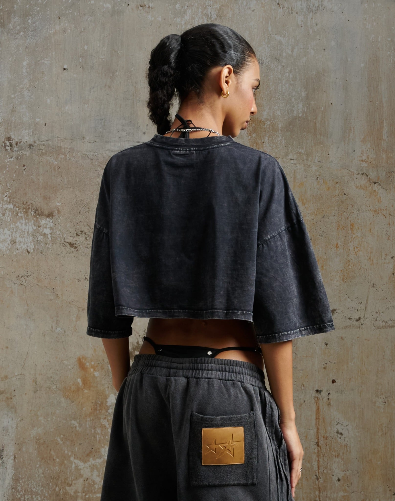 TCW3 - " FNOS " FLAG PRINT T-SHIRT WASH - BLACK