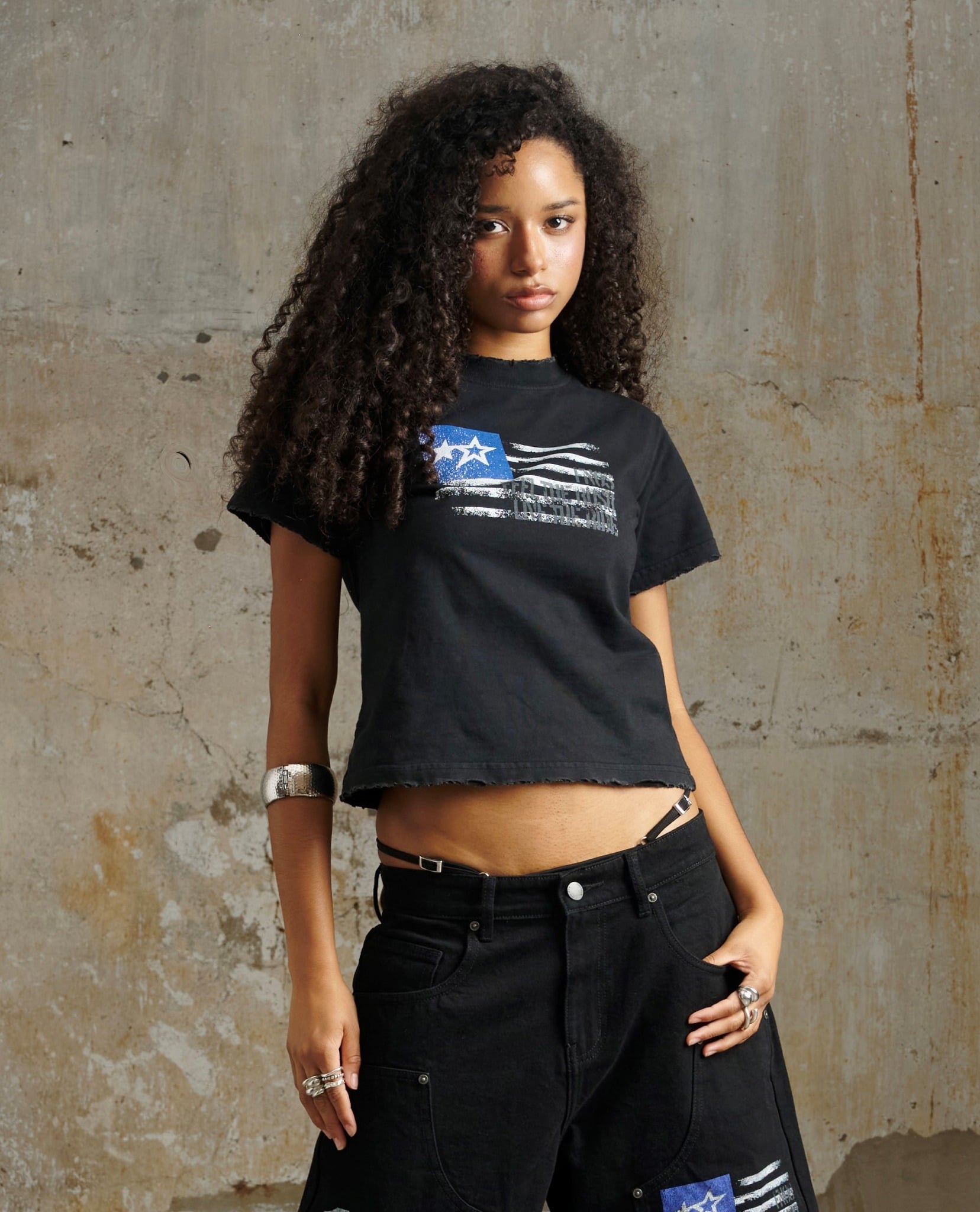 TWB7 - "FNOS" BABY TEE WASH - BLACK