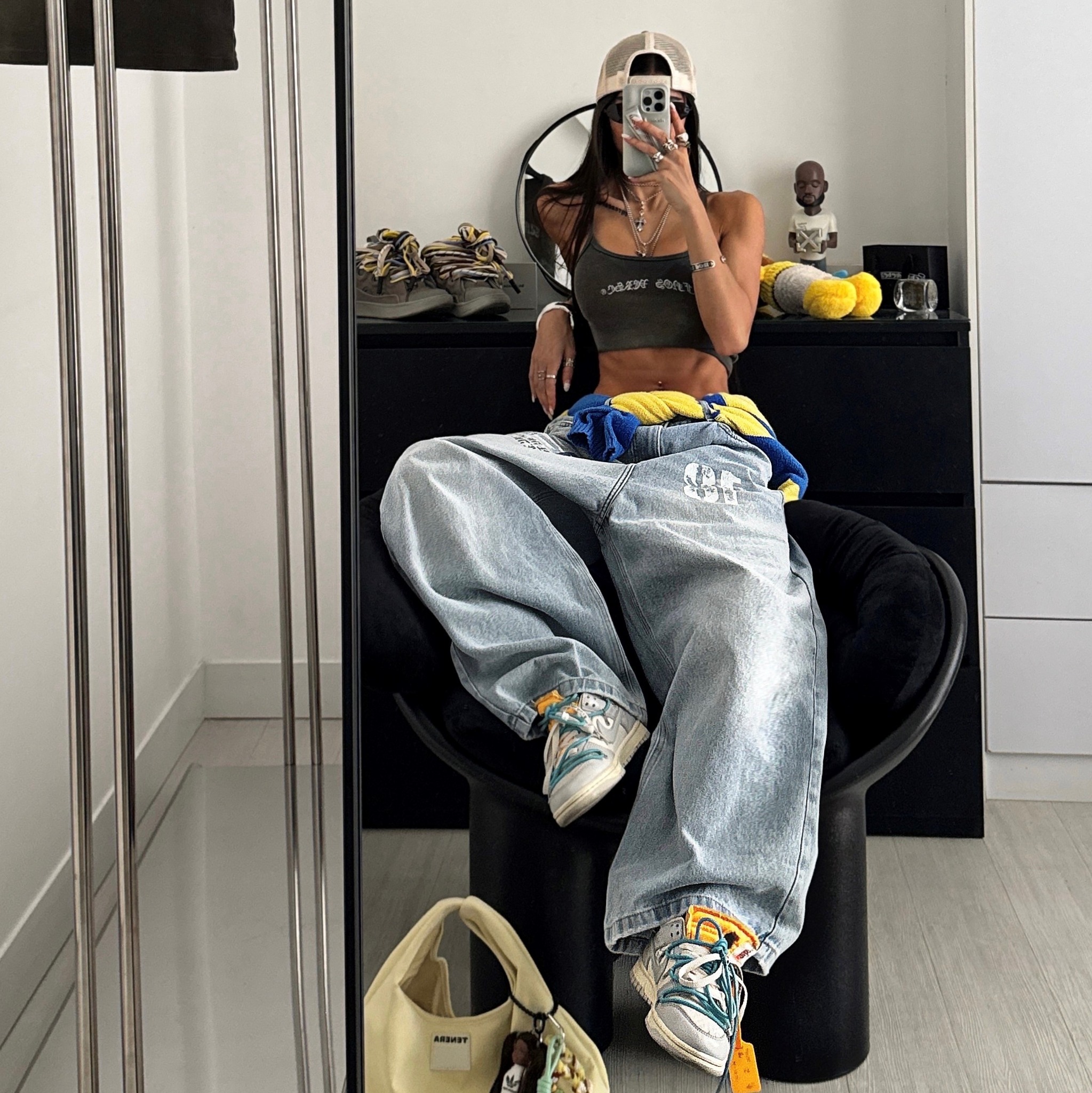 ERG22 - "FNOS" WASHED JEANS - LIGHT BLUE