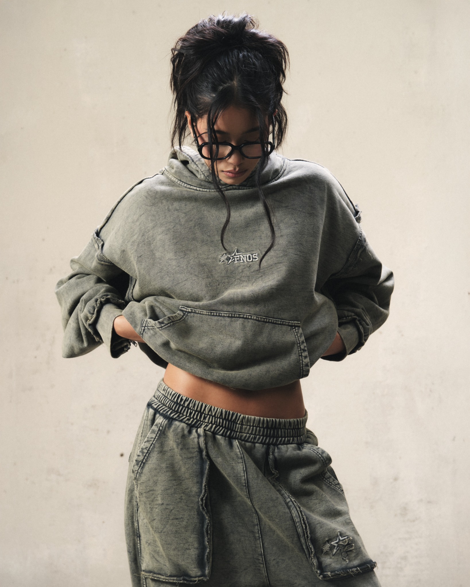 JGW4 - FNOS RÉVOLTE WASHED PANTS - OLIVE