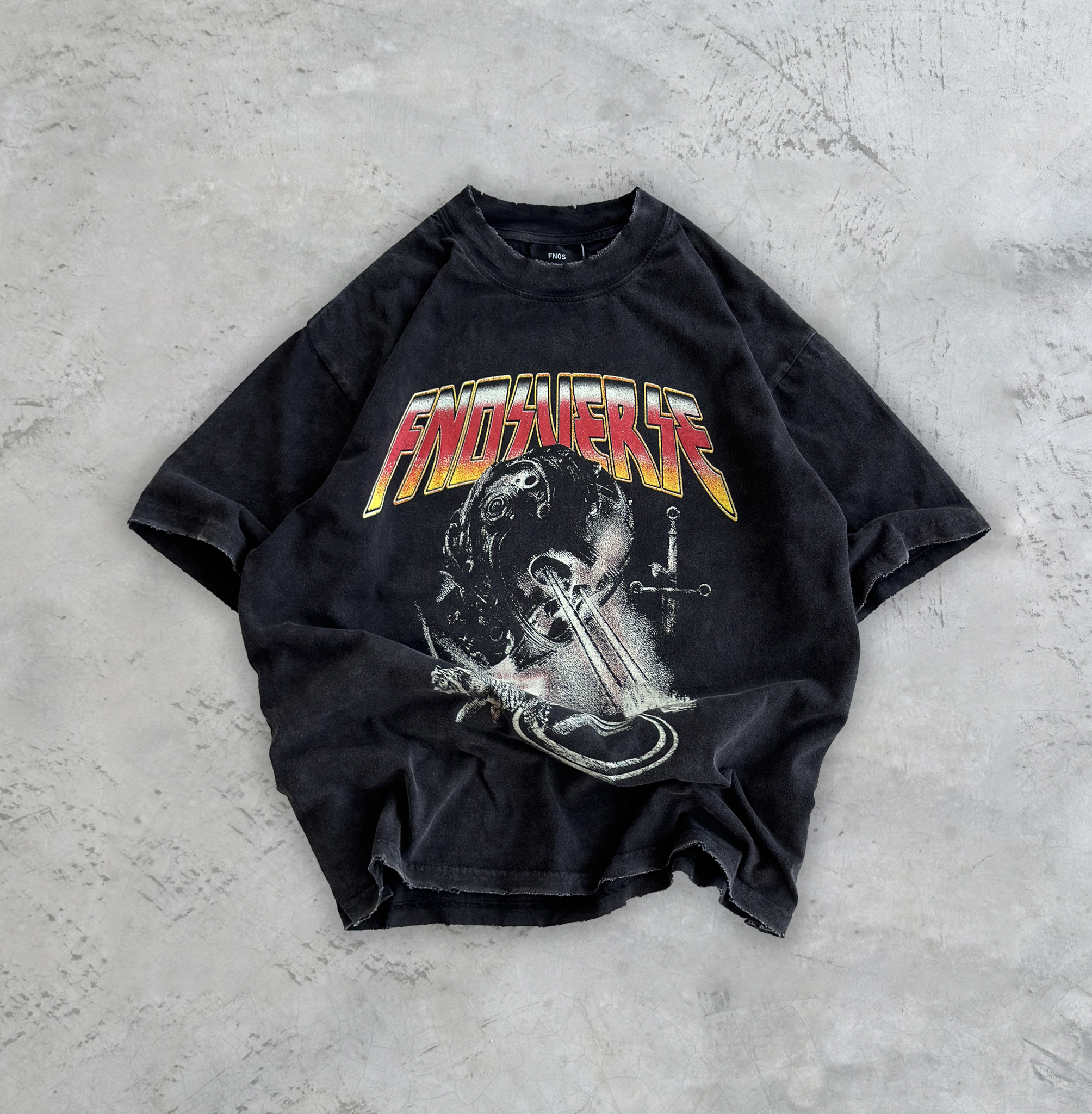 TWG30 - DREAM'S HAVEN DESTROYED WASHED TEE - BLACK