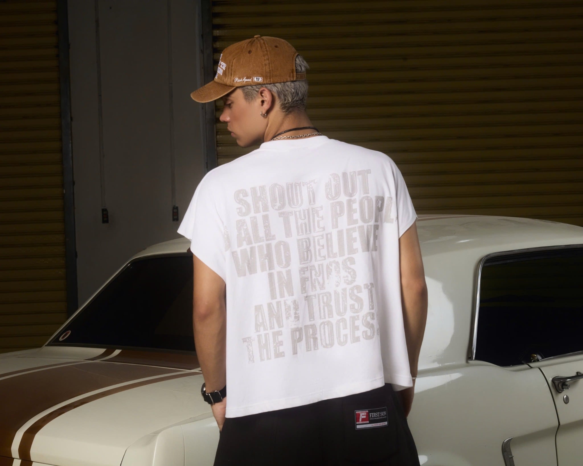 TBC1 - "CROSSOVER" BAT CUT T-SHIRT - WHITE