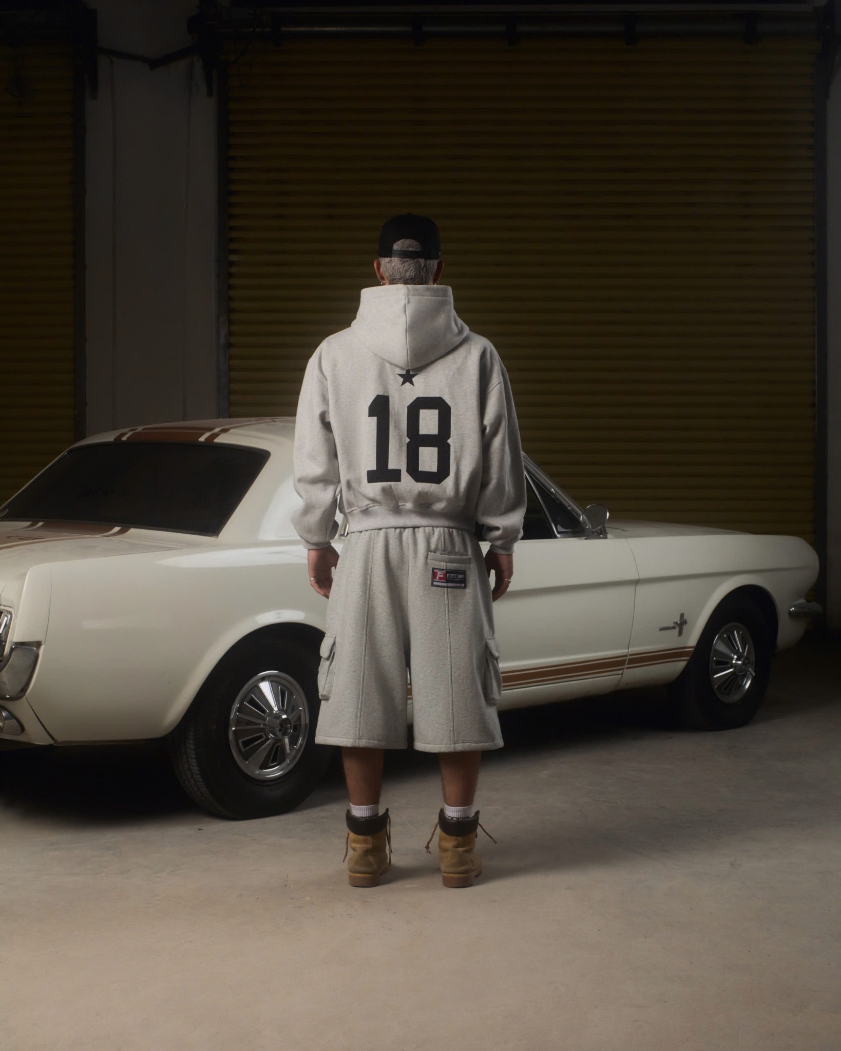 HD12- BALANCE NUMBER DOUBLE ZIP HOODIE - LIGHT GRAY VER2