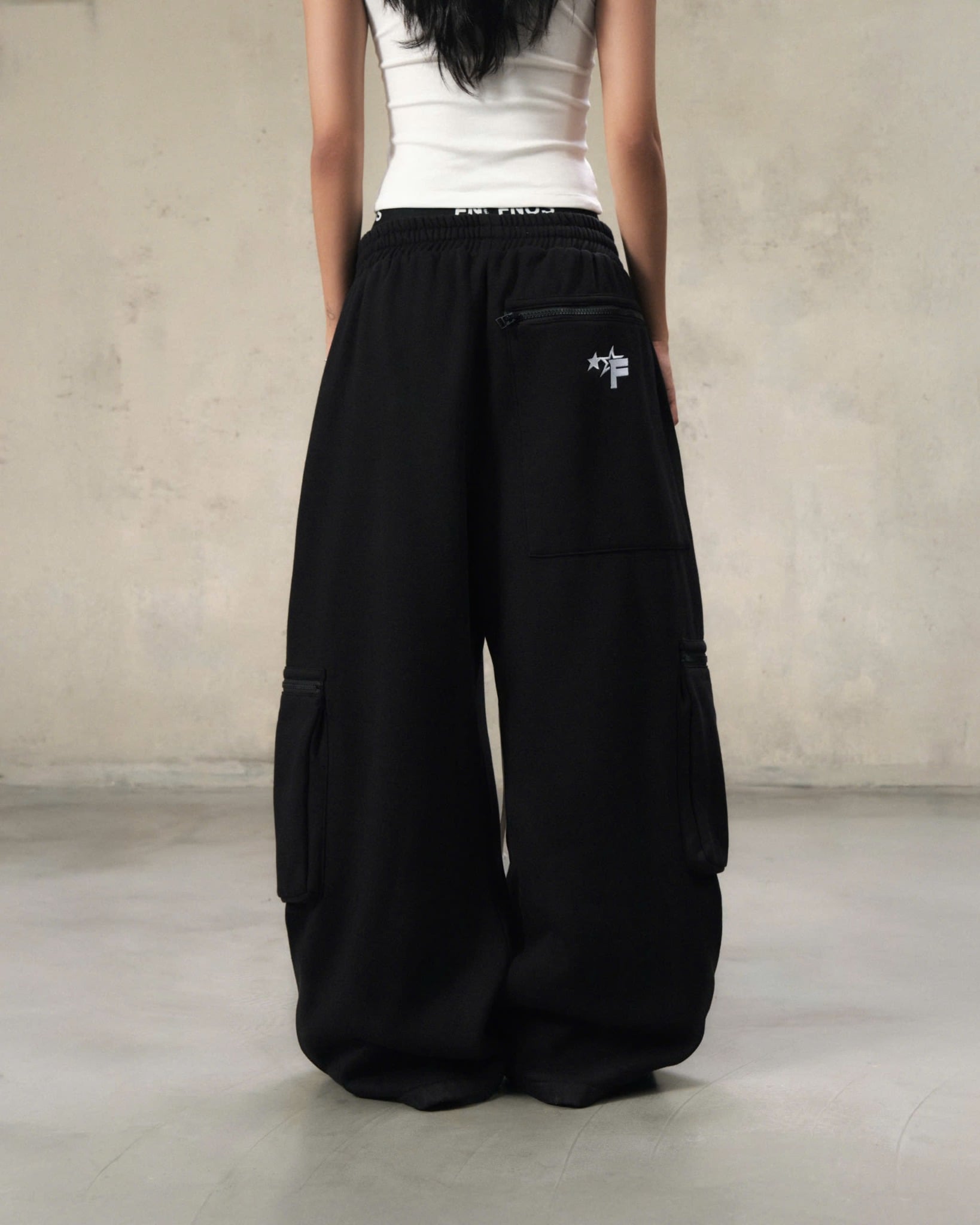 PSP1 - FNOS FERMETURE SWEAT PANTS -  BLACK