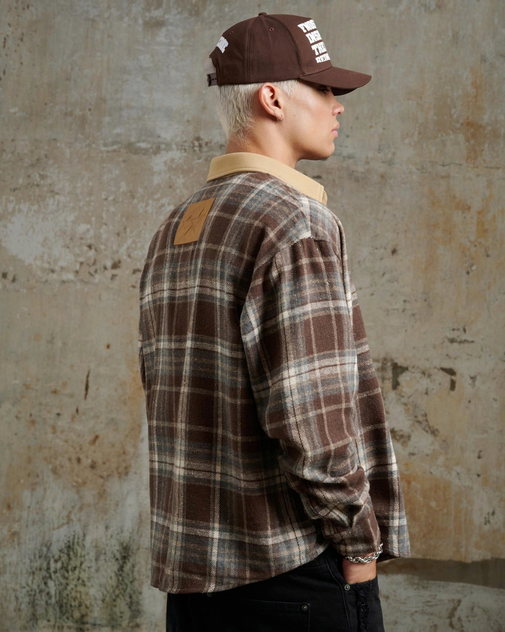SH6 - "FNOS" FLANNEL CHECKED SHIRT - BROWN