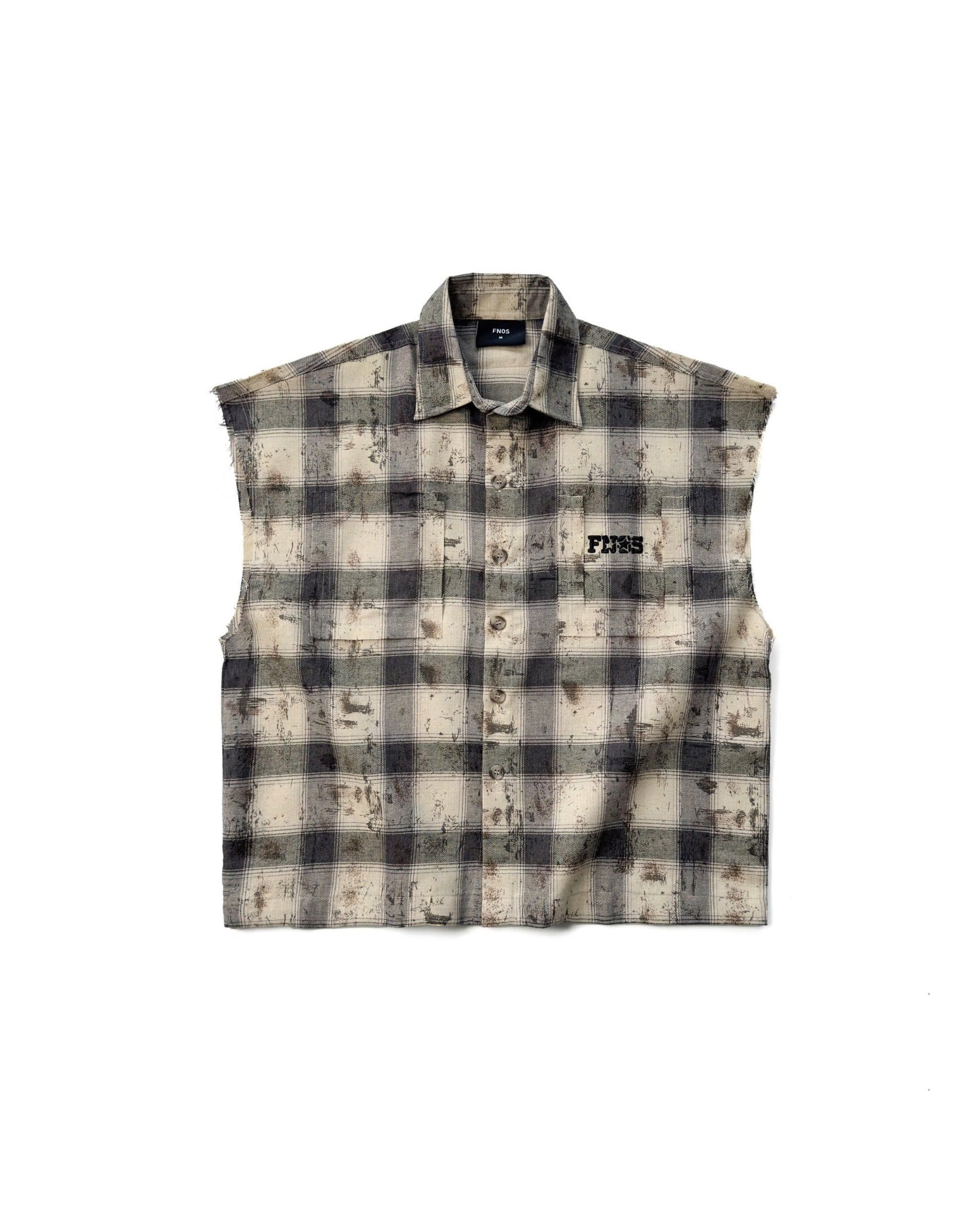 TBC5 - "FNOS" BAT CUT CARO SHIRT - BEIGE