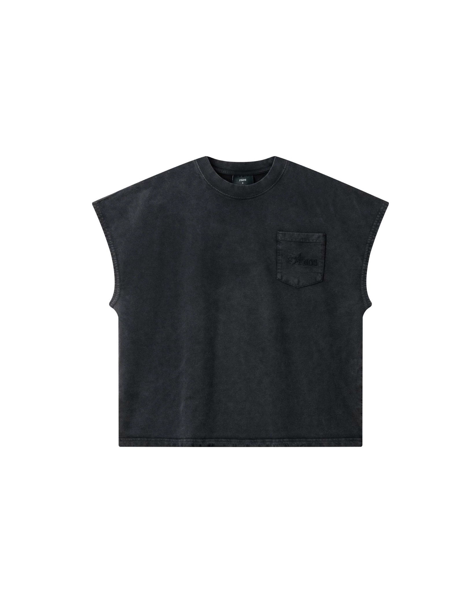 TBC3 - "FNOS" WASHED BAT CUT T-SHIRT - BLACK