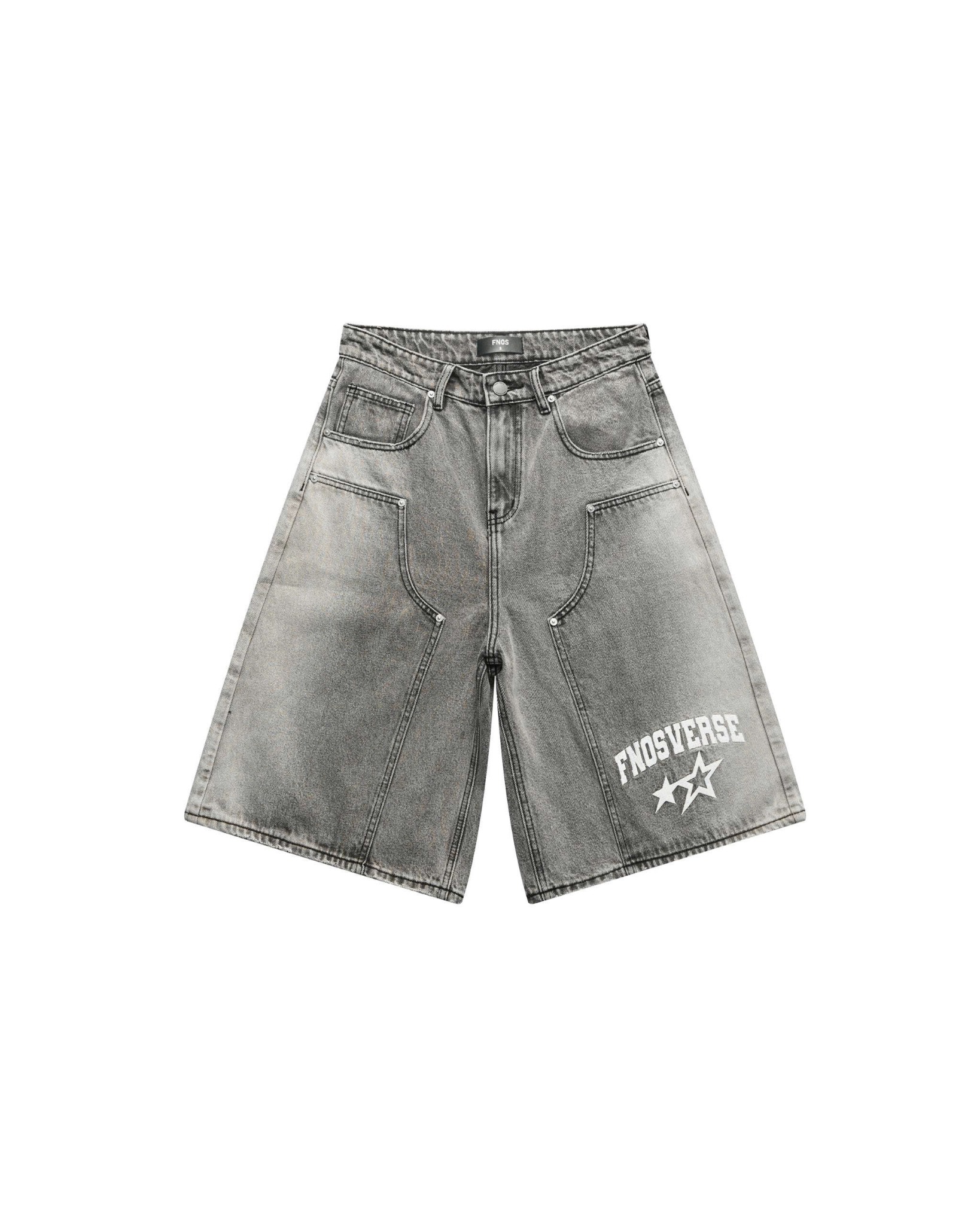 BSJ5 - "FNOSVERSE" BAGGY JORTS WASH - GREY