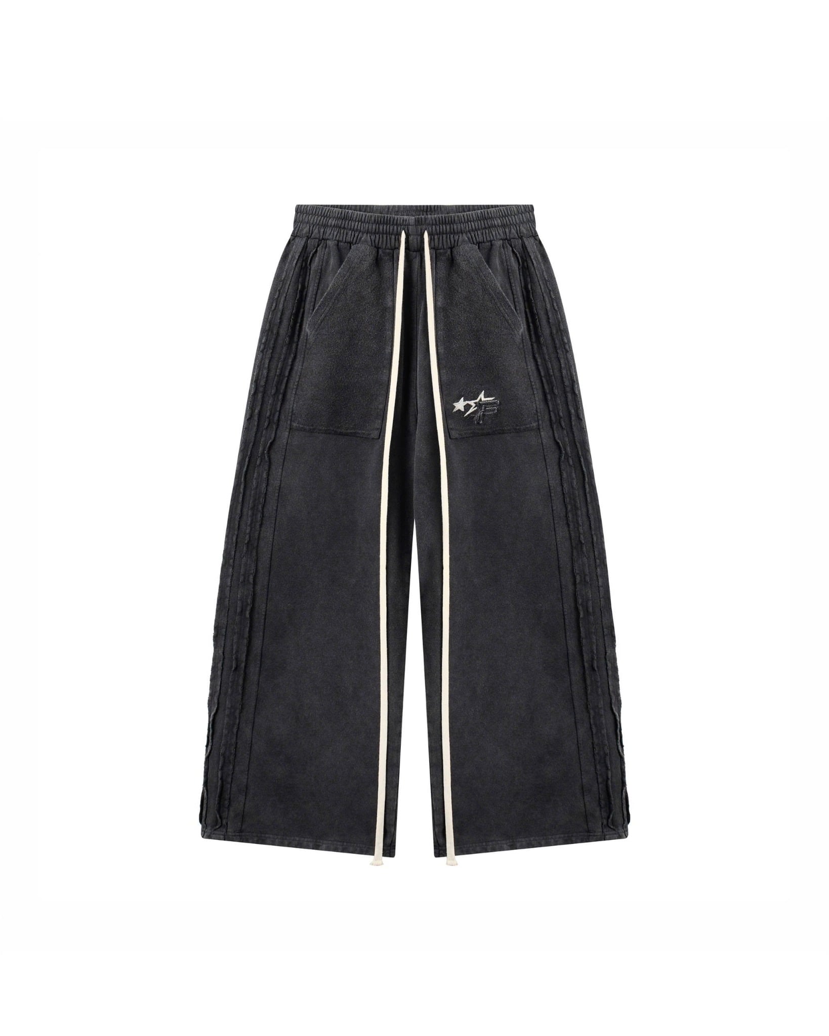 JGW5 - "FNOS" WASHED PANTS - BLACK