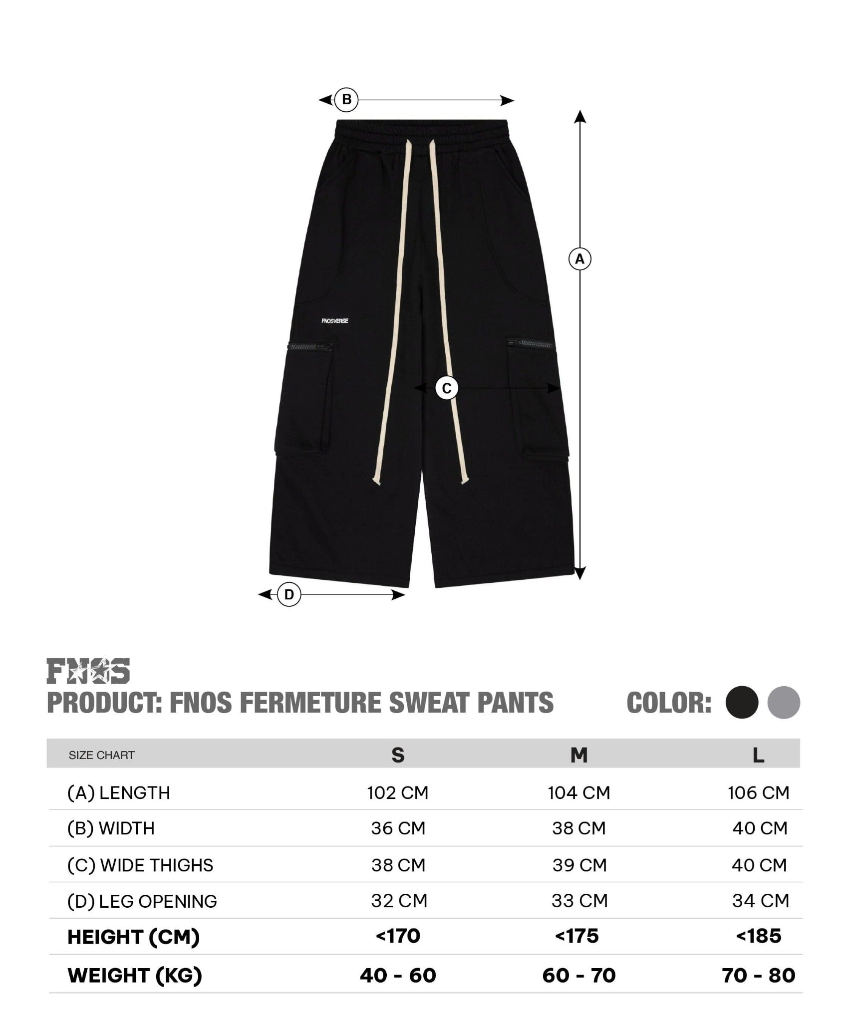 PSP1 - FNOS FERMETURE SWEAT PANTS -  BLACK